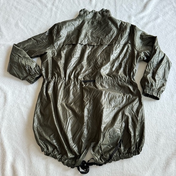 BLANK NYC Olive Green Lightweight Utility Packable Rain Jacket Oversized Size XS - Picture 11 of 13